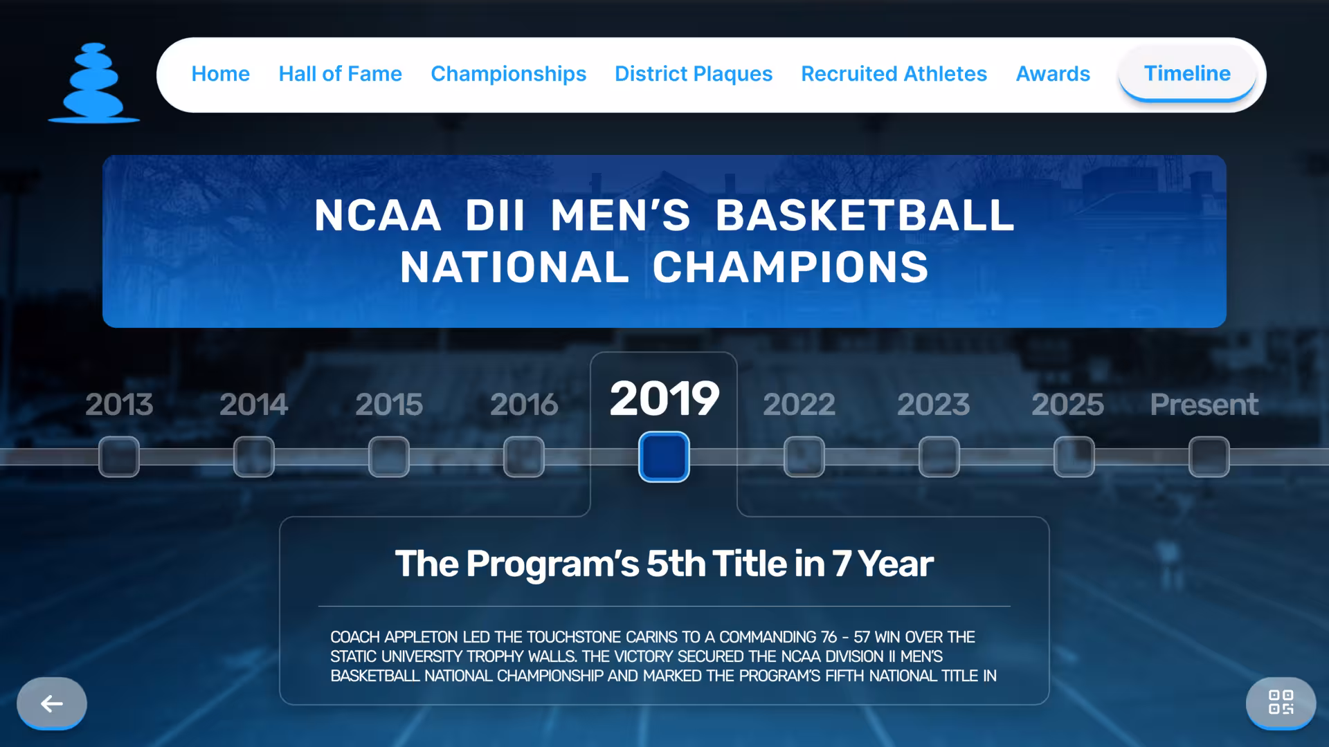 Interactive school history timeline display – Touchstone Digital Solutions